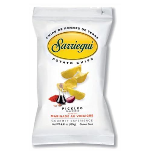 Sarriegui Pickle Brine Chips 3 x 125g - Kartoffelchips mit Essig-Gurken-Geschmack & Olivenöl | Handgemacht, Glutenfrei, ohne Konservierungsstoffe Premium Snack mit Kajal von Kajal