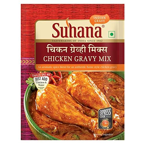 Suhana Chicken Gravy Mix 6x50g – Indische Gewürzmischung für authentisches Hähnchencurry – Schnelle Zubereitung, Glutenfrei, Aromatisch, Einfach mit Kajal von Kajal