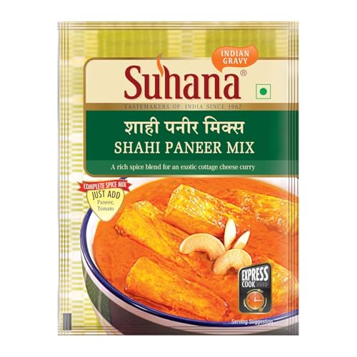 Suhana Shahi Paneer Mix 6 x 50g für authentische Indische Küche - Einfach zuzubereiten, perfekt für Shahi Paneer, vegetarische Rezepte, schnelle Mahlzeiten mit Kajal Suhana Shahi Paneer Mix 6 x 50g für authentische Indische Küche - Einfach zuzubereiten, perfekt für Shahi Paneer, vegetarische Rezepte, schnelle Mahlzeiten mit Kajal von Kajal
