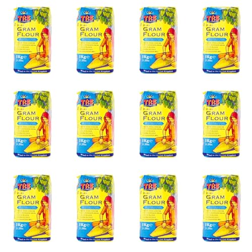 TRS Kichererbsenmehl 12 x 1kg - Premium Qualität Besan für Pakoras, Bhajis & glutenfreies Backen, vegan & ballaststoffreich, ideal für indische Gerichte & Snacks TRS Kichererbsenmehl 12 x 1kg - Premium Qualität Besan für Pakoras, Bhajis & glutenfreies Backen, vegan & ballaststoffreich, ideal für indische Gerichte & Snacks von Kajal