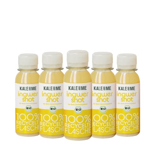 Kale and Me Bio Ingwer Shot Bundle mit Vitamin C, 8 Shots à 85 Milliliter mit scharfem Ingwer, Apfelsaft und Zitronensaft, Saftkur, aus regionaler Produktion, ohne Zusatzstoffe & vegan von Kale&Me