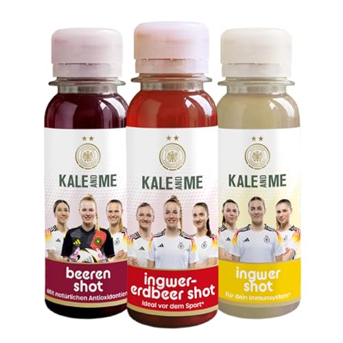 Kale and Me Bio Shot Bundle DFB Bio-Beeren-, Ingwer-Erdbeer- und Ingwer-Saftshot mit Vitamin C, 18 Shots à 85 Milliliter aus regionaler Produktion, ohne Zusatzstoffe, vegan Kale and Me Bio Shot Bundle DFB Bio-Beeren-, Ingwer-Erdbeer- und Ingwer-Saftshot mit Vitamin C, 18 Shots à 85 Milliliter aus regionaler Produktion, ohne Zusatzstoffe, vegan von Kale&Me