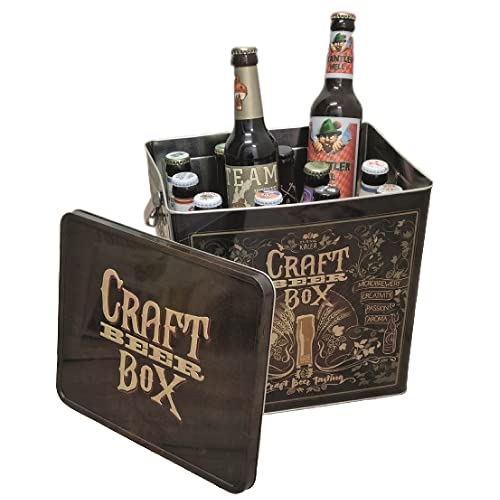 KALEA Bier-Box | Metallbox mit 3D-Prägung | 12 x 0,33l Bierspezialitäten | Geschenkidee für Ostern | Vatertag (Craft-Box, 12x0,33l) von Kalea