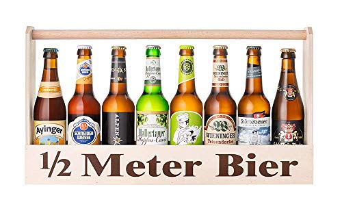 KALEA Halber Meter Bier | inkl. 8 x 0,33l Bierspezialitäten von Privatbrauereien | das edelste Geschenk für Bierliebende Männer und Frauen von Kalea