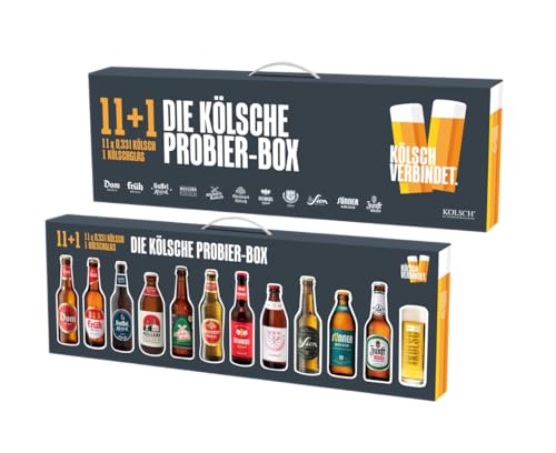 Kalea | "Kölsch-Verbindet" Bierbox | 11 Kölsch + 1 Kölschglas | Biergeschenk für Bierliebhaber | Ostergeschenk | Vatertag | Männertag von Kalea