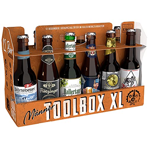 KALEA 12er Bier Träger | 12 x 0,33l Bierspezialitäten von Privatbrauereien | Geschenk für alle Bierliebhaber | Vatertagsgeschenk für alle Handwerker (1 Toolbox XL) von Kalea