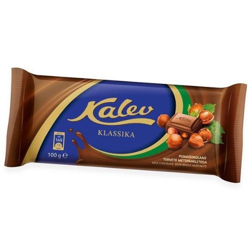 Milchschokolade Riegel Mit Volle Haselnüsse 100g - Aus Estland, Kalev [Packung von 9] von Kalev