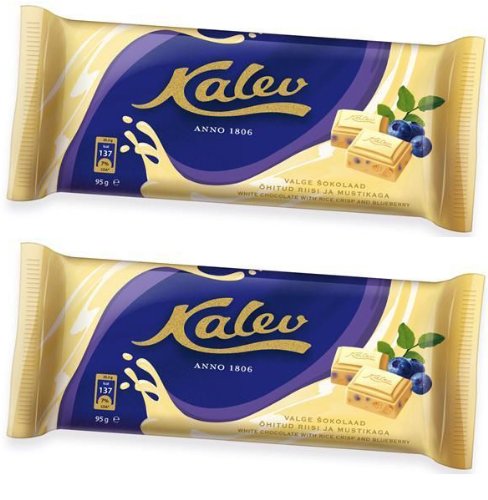 Weiße Schokolade Mit Reis Knackig Und Heidelbeere 95g - Estonian Marke Kalev Packung Mit 2 von Kalev
