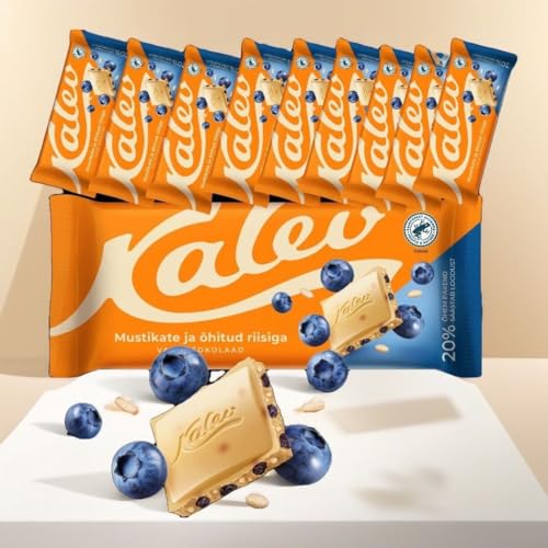 Weiße Schokolade Mit Reis Knackig Und Heidelbeere 95g - Estonian Marke Kalev Packung Mit 2 Weiße Schokolade Mit Reis Knackig Und Heidelbeere 95g - Estonian Marke Kalev Packung Mit 2 von Kalev