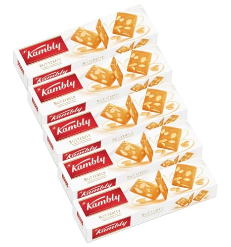 Kambly Deluxe Swiss Cookies – Schmetterling – Packung mit 5 x Boxen à 100 g Kambly Deluxe Swiss Cookies – Schmetterling – Packung mit 5 x Boxen à 100 g von VANREO