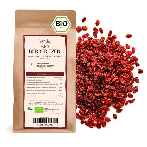 Kamelur BIO Berberitzen getrocknet (1kg) Berberitzen BIO in Rohkost-Qualität ohne Zusätze von Kamelur