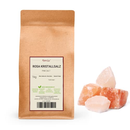Kamelur Rosa Kristallsalz Brocken- 1kg - Naturbelassenes Salz grob aus Pakistan - Steinsalz ohne Zusätze - Ursalz von Kamelur