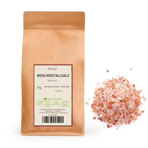 Kamelur Rosa Kristallsalz granuliert - 1kg - Naturbelassenes Salz grob aus Pakistan - Steinsalz ohne Zusätze - Ursalz von Kamelur