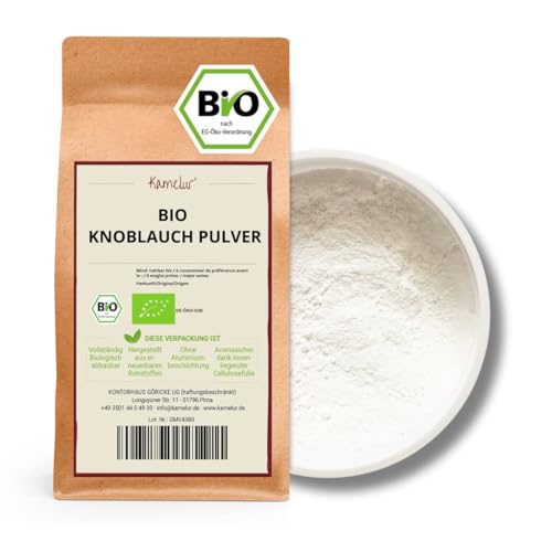 Kamelur Bio Knoblauch Pulver - 200g - Knoblauchpulver aus biologischem Anbau - Knoblauch BIO in biologisch abbaubarer Verpackung von Kamelur