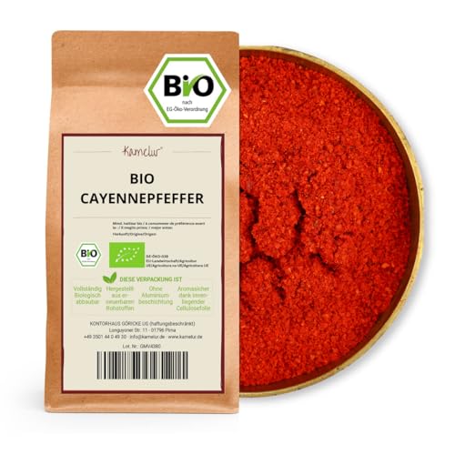 Kamelur Bio Cayennepfeffer aus Spanien (250g) Cayenne Chili Pulver Scharf aus biologischem Anbau von Kamelur