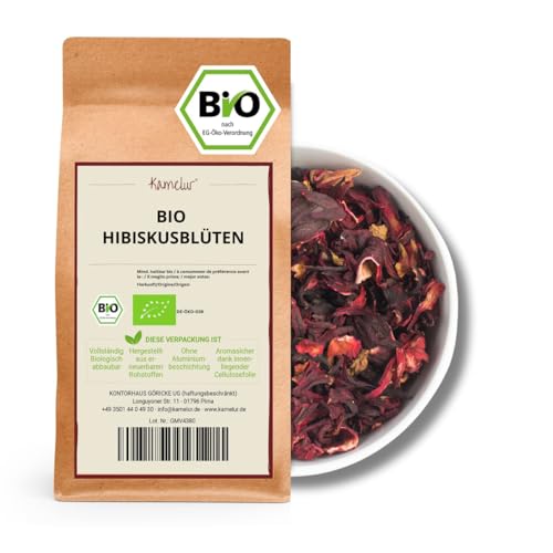 Kamelur 250g BIO Hibiskusblüten ganz & getrocknet aromatisch-fruchtiger Hibiskustee BIO Hibiskusblütentee in biologisch abbaubarer Verpackung Kamelur 250g BIO Hibiskusblüten ganz & getrocknet aromatisch-fruchtiger Hibiskustee BIO Hibiskusblütentee in biologisch abbaubarer Verpackung von Kamelur