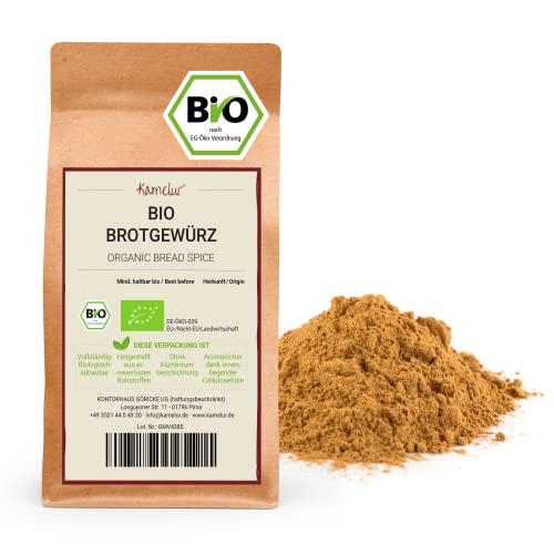 Kamelur 250g BIO Brotgewürz - hocharomatische BIO Gewürzmischung zum Brot backen mit wertvollen BIO Leinsamen, glutenfrei und ohne Zusätze - in biologisch abbaubarer Verpackung von Kamelur