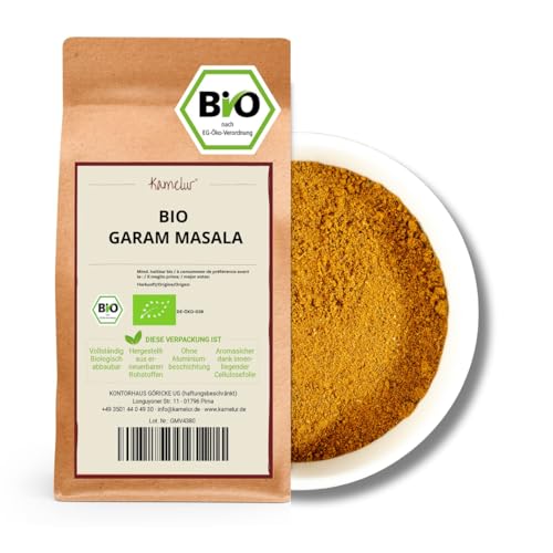 Kamelur 500g BIO Garam Masala Gewürz - indische BIO Gewürzmischung, intensiv aromatisch und ohne Zusätze - in biologisch abbaubarer Verpackung von Kamelur