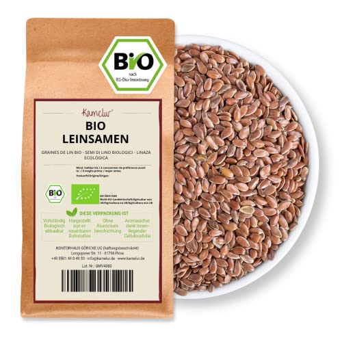Kamelur Bio Leinsamen Ganz (500g) - Bio Leinsamen Braun ohne Zusätze von Kamelur