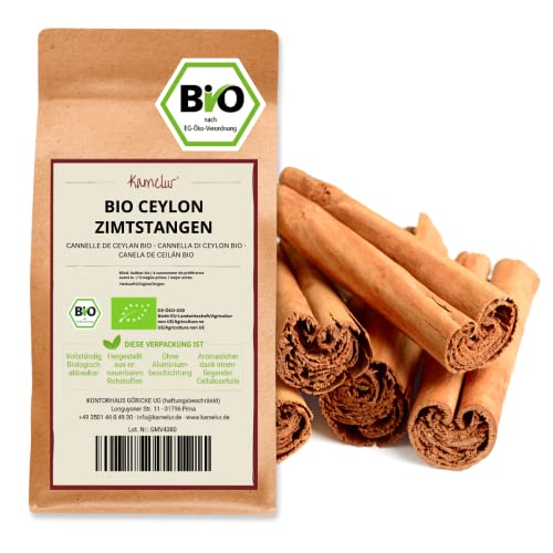 Kamelur Bio Ceylon Zimtstangen - 500g - Ganzer Ceylon Zimt Bio in biologisch abbaubarer Verpackung von Kamelur