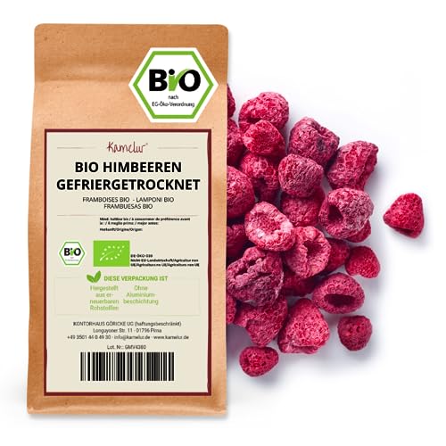 Kamelur Bio Himbeeren gefriergetrocknet - 500g - Himbeeren Bio ohne jegliche Zusätze von Kamelur