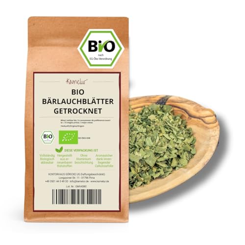 Kamelur 500g getrocknete Bio Bärlauchblätter - aromatischer Bärlauch für ein leckeres Pesto oder als Zugabe für Brotaufstriche von Kamelur