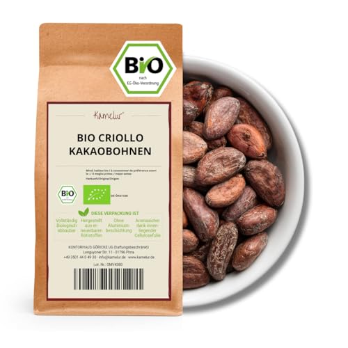 Kamelur 1kg BIO Criollo Kakaobohnen - Rohkost - ganze Kakao Bohnen nicht geröstet, vegan und ohne Zusätze - biologisch abbaubare Verpackung Kamelur 1kg BIO Criollo Kakaobohnen - Rohkost - ganze Kakao Bohnen nicht geröstet, vegan und ohne Zusätze - biologisch abbaubare Verpackung von Kamelur