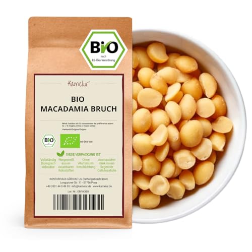 Kamelur 1kg BIO Macadamiabruch in Rohkostqualität - Bio Macadamia Nüsse gebrochen roh und unbehandelt von Kamelur