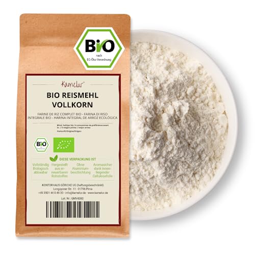 Kamelur Bio Reismehl (1kg) perfekt für Instant Rice Pudding - Vollkorn Bio Reis Mehl als Grundlage für Reispudding von Kamelur