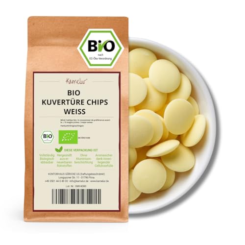 Kamelur 1kg Bio Kuvertüre Weiße Chips - weiße BIO Couvertürechips zart schmelzend optimal als Grundlage für Schokolade oder Pralinen Kamelur 1kg Bio Kuvertüre Weiße Chips - weiße BIO Couvertürechips zart schmelzend optimal als Grundlage für Schokolade oder Pralinen von Kamelur