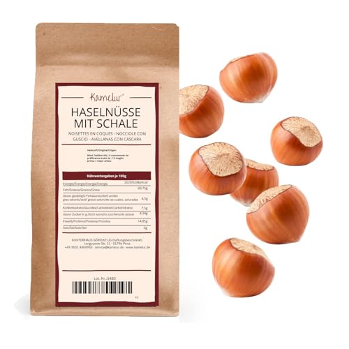Kamelur Italienische Haselnüsse mit Schale - 1kg - Schmackhafte Nüsse mit Schale als Snack oder als Eichhörnchen Futter Kamelur Italienische Haselnüsse mit Schale - 1kg - Schmackhafte Nüsse mit Schale als Snack oder als Eichhörnchen Futter von Kamelur