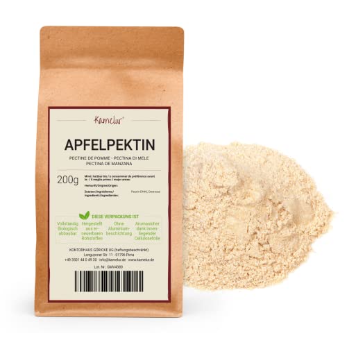 Kamelur Apfelpektin Pulver - 200g - Pektin für Marmelade - Pektinpulver als veganes Geliermittel in biologisch abbaubarer Verpackung von Kamelur