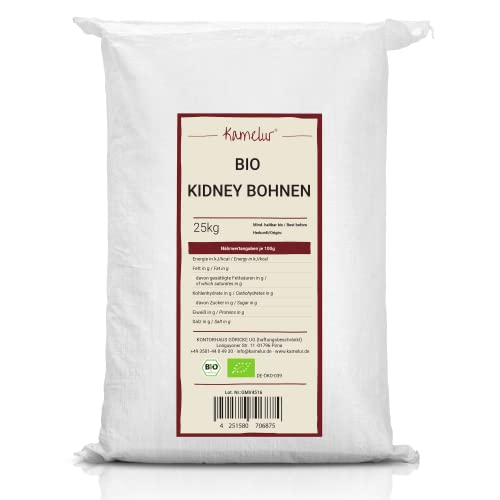 Kamelur 25kg BIO Kidneybohnen getrocknet – rote Bohnen getrocknet & ohne Zusätze - Kidney Bohnen BIO in der Großpackung von Kamelur