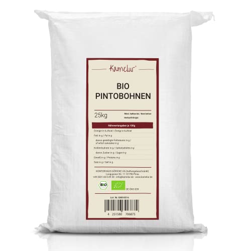 Kamelur 25kg BIO Pinto Bohnen getrocknet – Pintobohnen Wachtelbohnen BIO ohne Zusätze – getrocknete Bohnen Hülsenfrüchte in der Großpackung Kamelur 25kg BIO Pinto Bohnen getrocknet – Pintobohnen Wachtelbohnen BIO ohne Zusätze – getrocknete Bohnen Hülsenfrüchte in der Großpackung von Kamelur