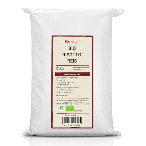Kamelur 25kg BIO Risottoreis Carnaroli – Risotto Reis BIO ohne Zusätze – BIO Reis in der Großpackung von Kamelur