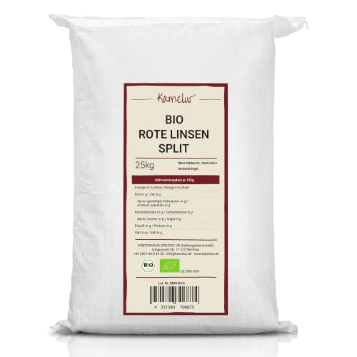 Kamelur 25kg BIO rote Linsen Split getrocknet – getrocknete Hülsenfrüchte BIO ohne Zusätze – getrocknete Linsen rot in der Großpackung Kamelur 25kg BIO rote Linsen Split getrocknet – getrocknete Hülsenfrüchte BIO ohne Zusätze – getrocknete Linsen rot in der Großpackung von Kamelur