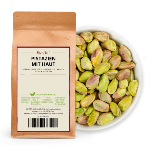 Kamelur 500g Pistazien ohne Schale und mit Haut - naturbelassene Pistazienkerne, geschält und ungesalzen Kamelur 500g Pistazien ohne Schale und mit Haut - naturbelassene Pistazienkerne, geschält und ungesalzen von Kamelur