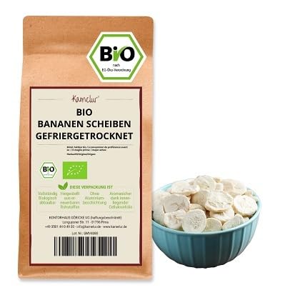 Kamelur BIO Bananen Scheiben gefriergetrocknet & ohne Zusätze 250g - aus kontrolliert biologischem Anbau von Kamelur