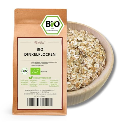 Kamelur BIO Dinkelflocken (500g) - Dinkel Bio Flocken aus kontrolliert biologischem Anbau von Kamelur