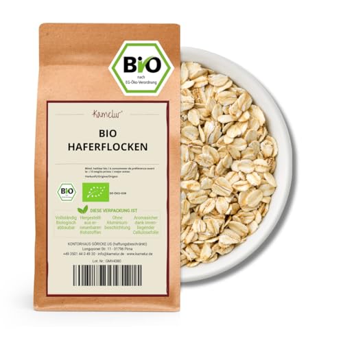 Kamelur BIO Haferflocken fein (1kg) - Hafer Bio Flocken aus kontrolliert biologischem Anbau von Kamelur