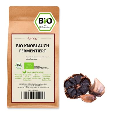 Kamelur BIO Knoblauch 2 Knollen 90g schwarz fermentiert - black garlic aus kontrolliert biologischem Anbau von Kamelur
