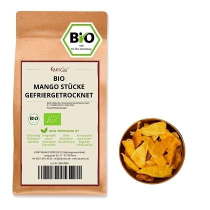 Kamelur BIO Mango Stücke gefriergetrocknet & ohne Zusätze 250g - aus kontrolliert biologischem Anbau von Kamelur