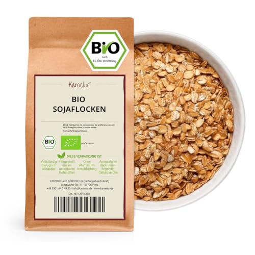 Kamelur BIO Sojaflocken aus Österreich (1kg) - Soja Flocken aus kontrolliert biologischem Anbau von Kamelur