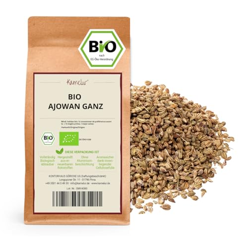 Kamelur Bio Ajowan ganz 250g- BIO Königskümmel aus kontrolliert biologischem Anbau von Kamelur