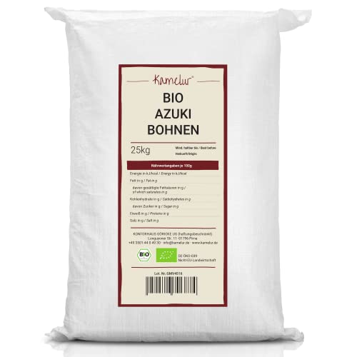 Kamelur Bio Azukibohnen 25kg in der Großpackung - Adzukibohnen Bio getrocknet & ohne Zusätze von Kamelur