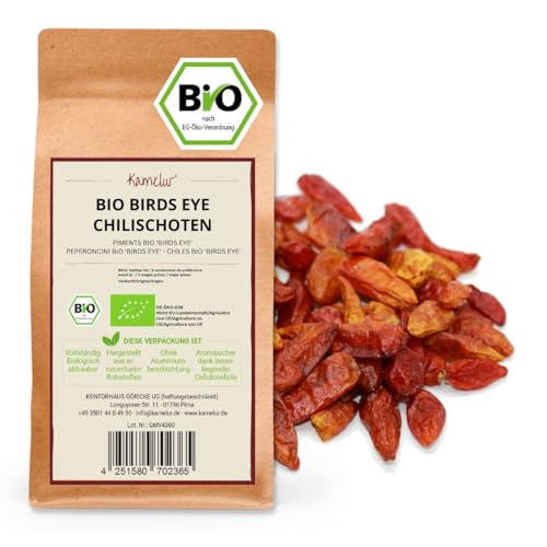 Kamelur Bio Birds Eye Chili (1kg) Scharfes Chilli Gewürz aus biologischem Anbau von Kamelur