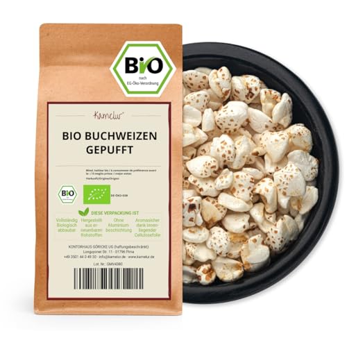 Kamelur Bio Buchweizen Gepufft (1kg) Gepuffte Buchweizen Samen für ein schmackhaftes Müsli von Kamelur