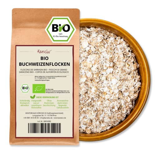 Kamelur Bio Buchweizenflocken (1kg) Buchweizen aus kontrolliert biologischem Anbau von Kamelur