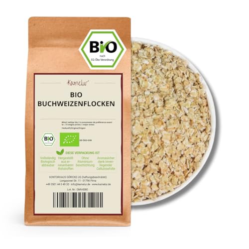 Kamelur Bio Buchweizenflocken (2,5kg) Buchweizen aus kontrolliert biologischem Anbau von Kamelur