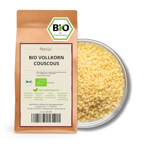 Kamelur Bio Couscous Vollkorn (1kg) - aus schmackhaften BIO Vollkornweizengrieß von Kamelur